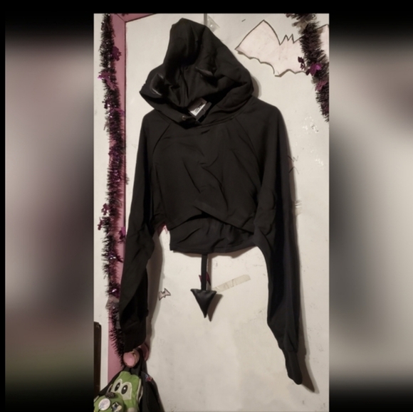 Punk Rave Gothic Devil Horn Hoodie Killstar Hot Topic Widow Dollskill - Picture 2 of 3